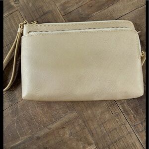 Talbots gold leather wristlet